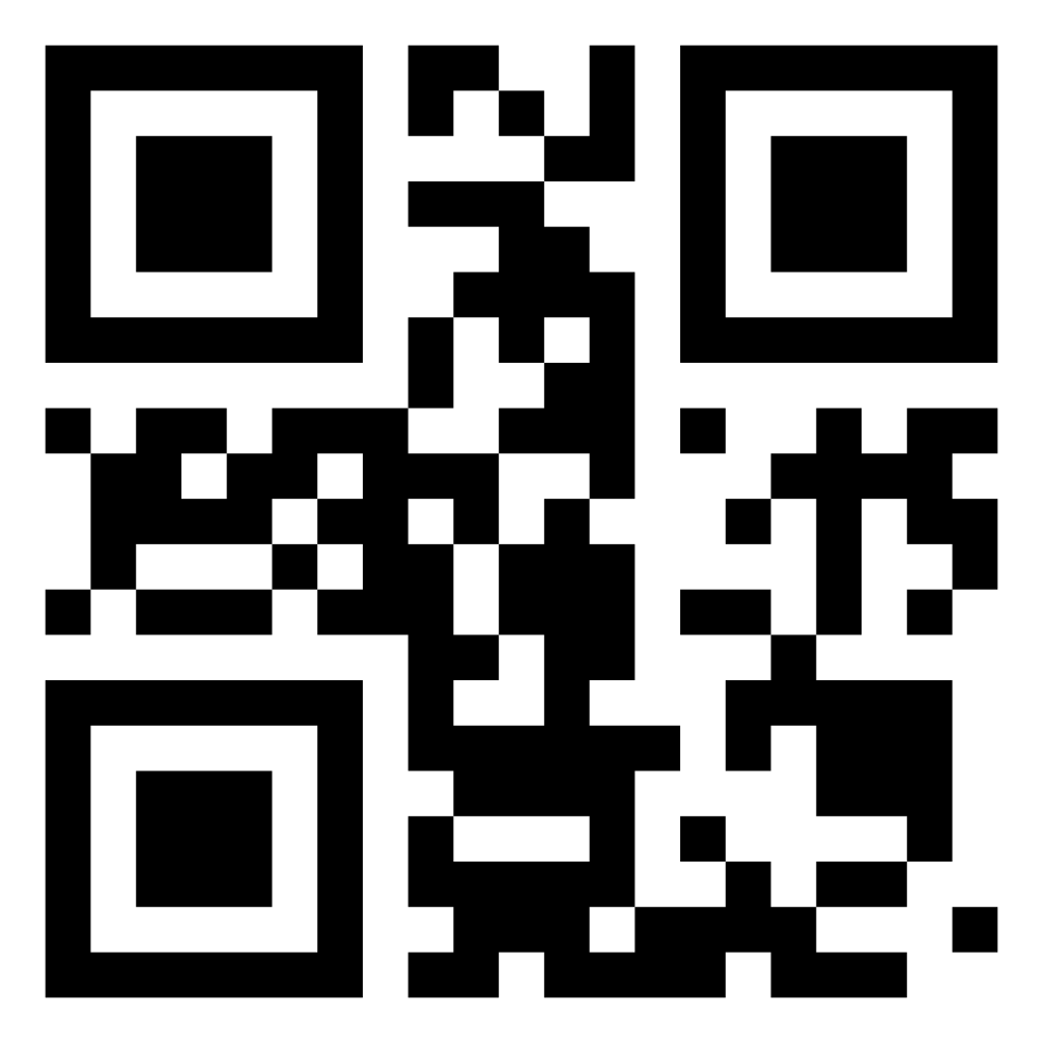 Ejemplo de código QR negro sobre fondo blanco.