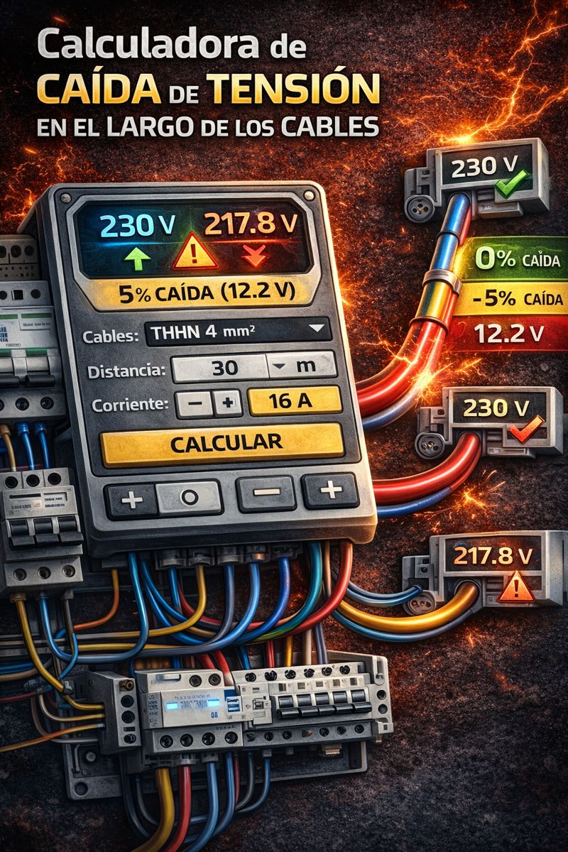 Ilustración de la calculadora de caída de tensión
