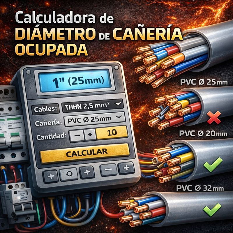 Ilustración de la calculadora de ocupación de cañerías