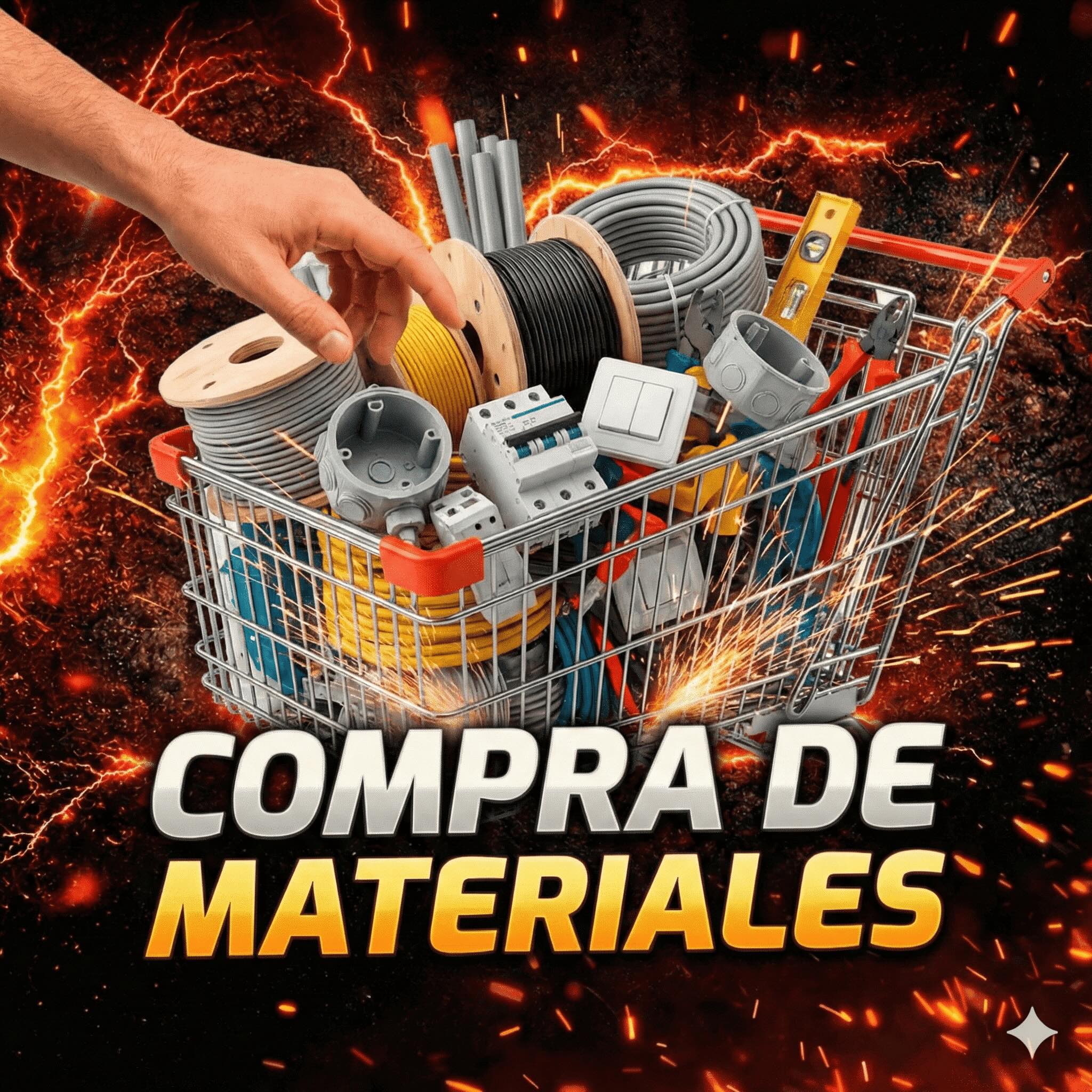 Carrito con materiales eléctricos